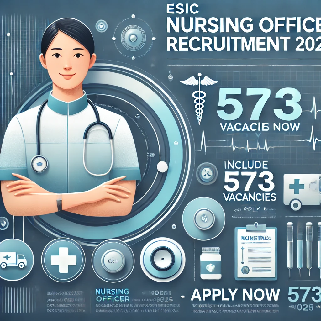 ESIC Nursing Officer Recruitment 2025 with 573 Vacancies Details